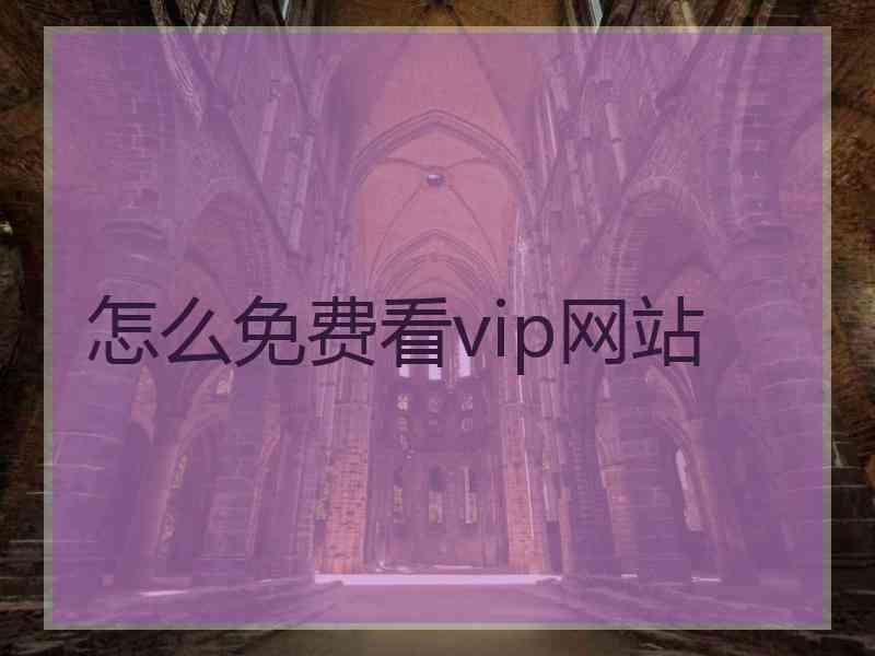 怎么免费看vip网站