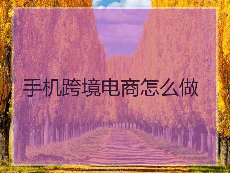 手机跨境电商怎么做