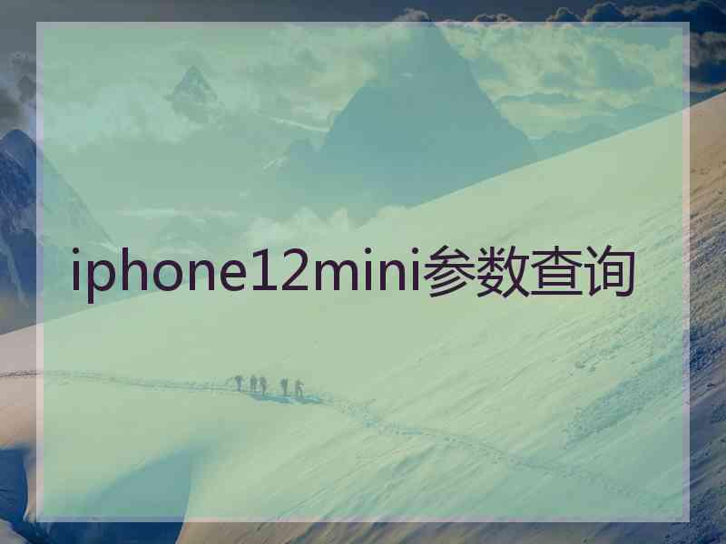 iphone12mini参数查询