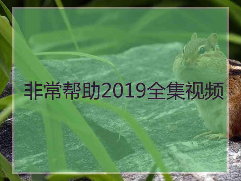 非常帮助2019全集视频