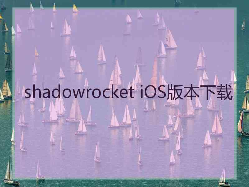 shadowrocket iOS版本下载