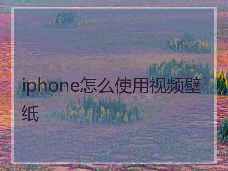 iphone怎么使用视频壁纸