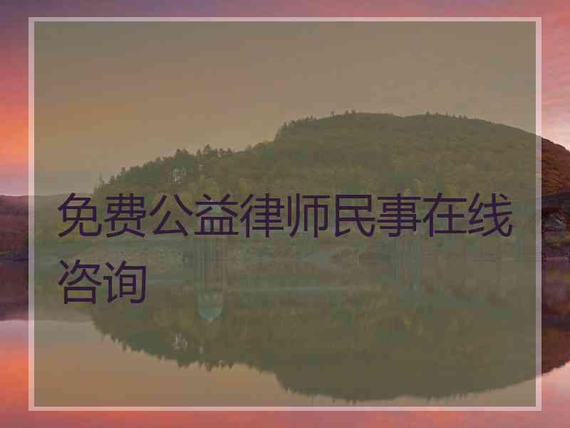 免费公益律师民事在线咨询