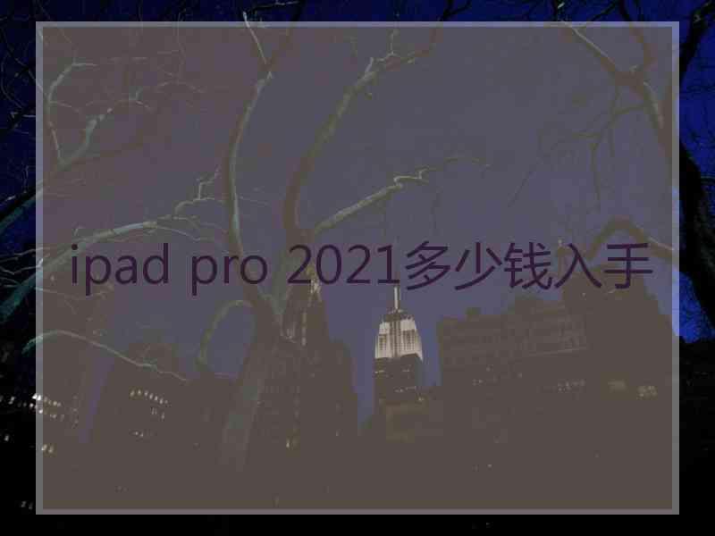 ipad pro 2021多少钱入手