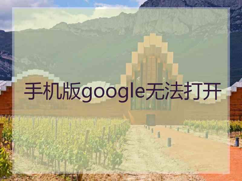 手机版google无法打开