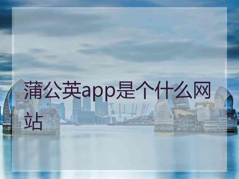 蒲公英app是个什么网站