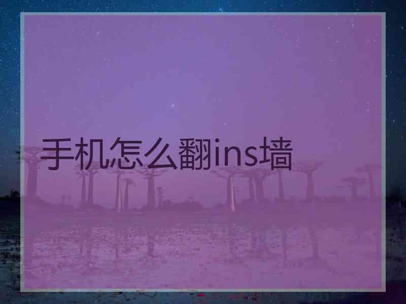 手机怎么翻ins墙