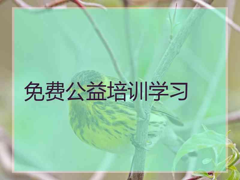 免费公益培训学习