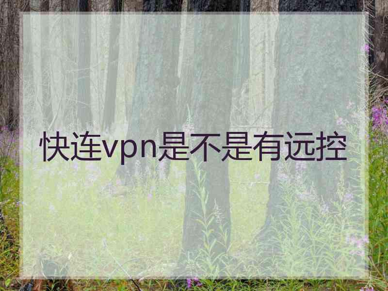 快连vpn是不是有远控