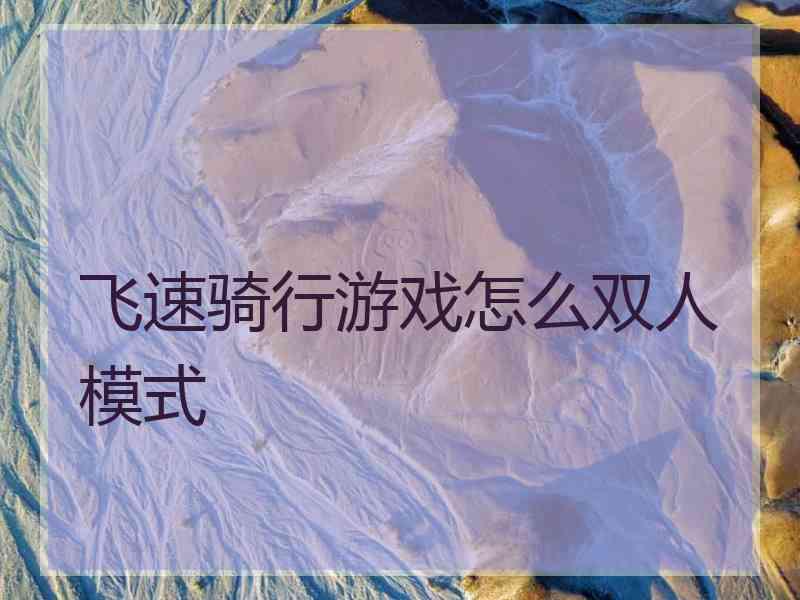 飞速骑行游戏怎么双人模式