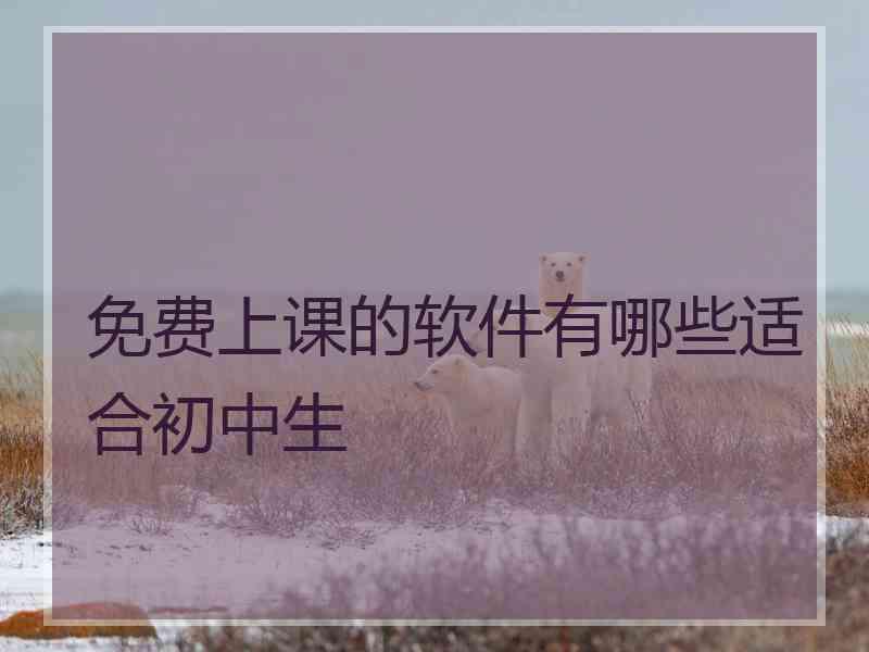 免费上课的软件有哪些适合初中生