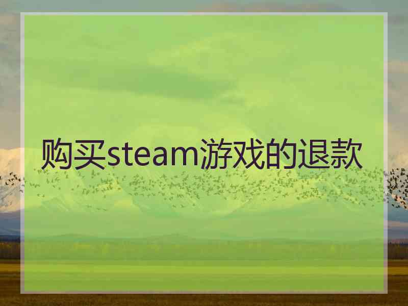 购买steam游戏的退款