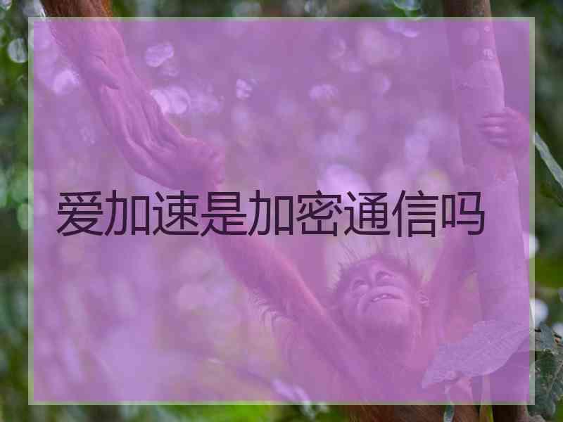 爱加速是加密通信吗