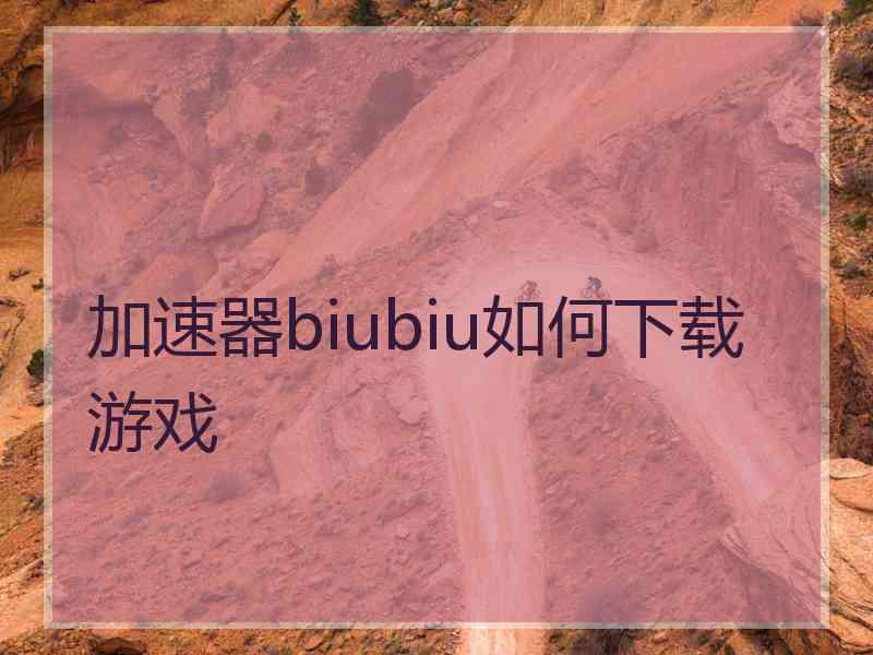 加速器biubiu如何下载游戏