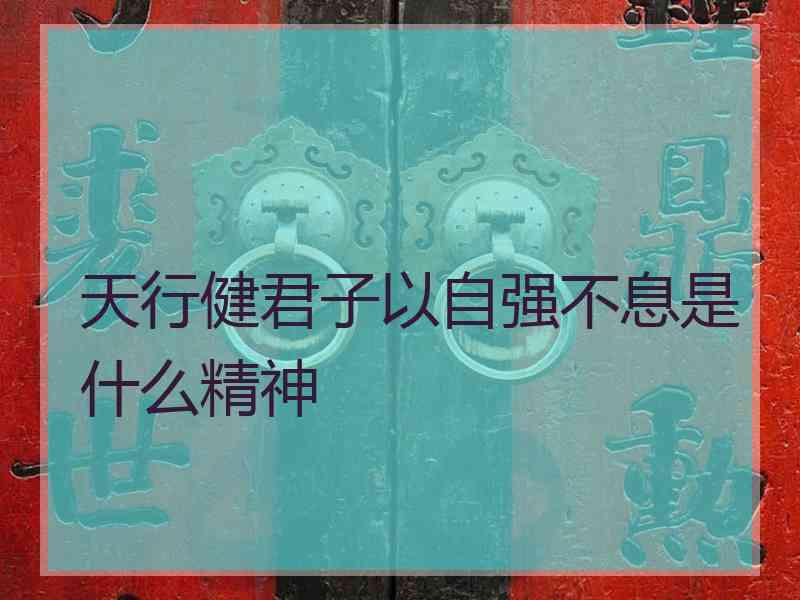 天行健君子以自强不息是什么精神